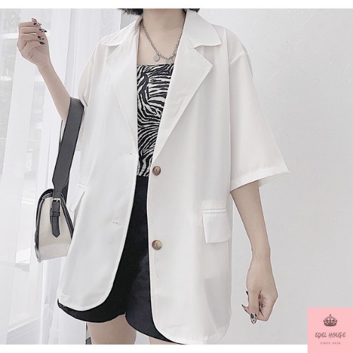 Áo Khoác Blazer Ngắn Tay, Áo Vest Nữ Mịn Mát Đủ 5 Màu Edel Có Ảnh Thật E519