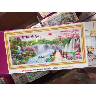 Tranh đính đá Non nước hữu tình (2m*90cm)