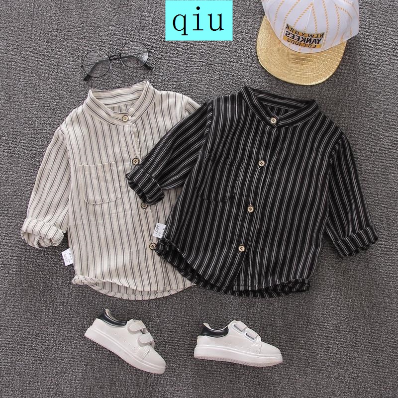 Áo sơ mi cổ đứng thời trang mùa thu cho bé trai