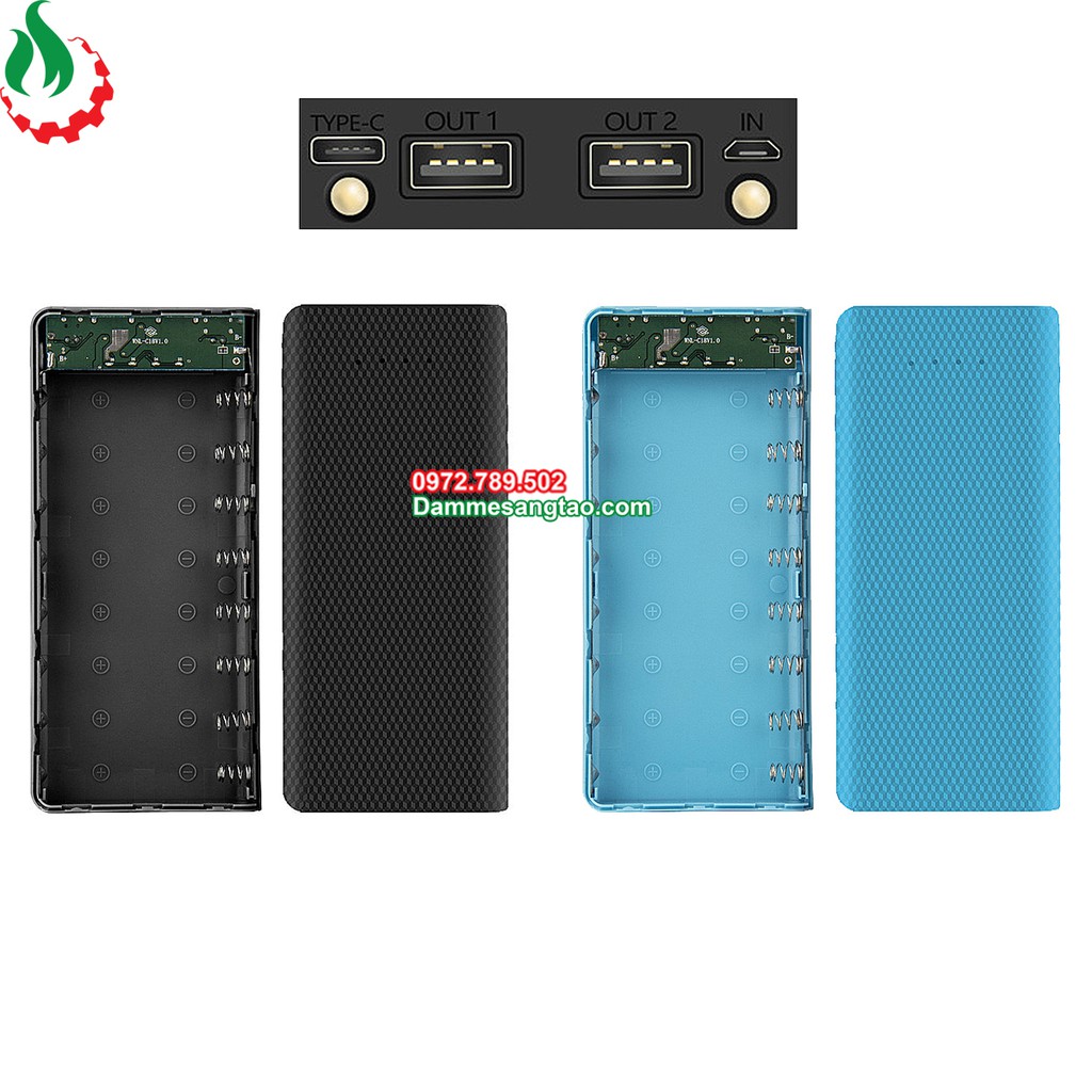 DMST Box sạc dự phòng 8 cell 18650 không LCD (Không pin)