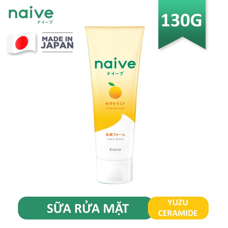 [ Mới ] Sữa rửa mặt Yuzu Ceramide hương cam quýt Naive 130gr chính hãng