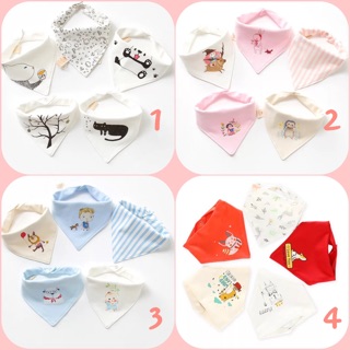 Combo 5 yếm dãi cotton thời trang siêu mềm cho bé a0159