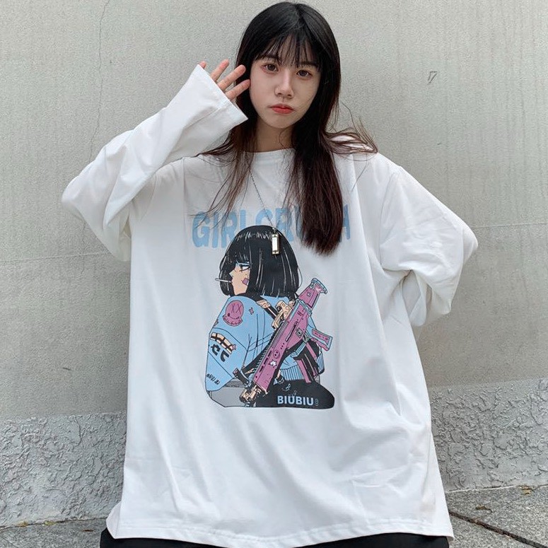 Áo thun tay dài form rộng BIUBIU NEKO.SG, Áo thun Streetwear Ulzzang SWT53