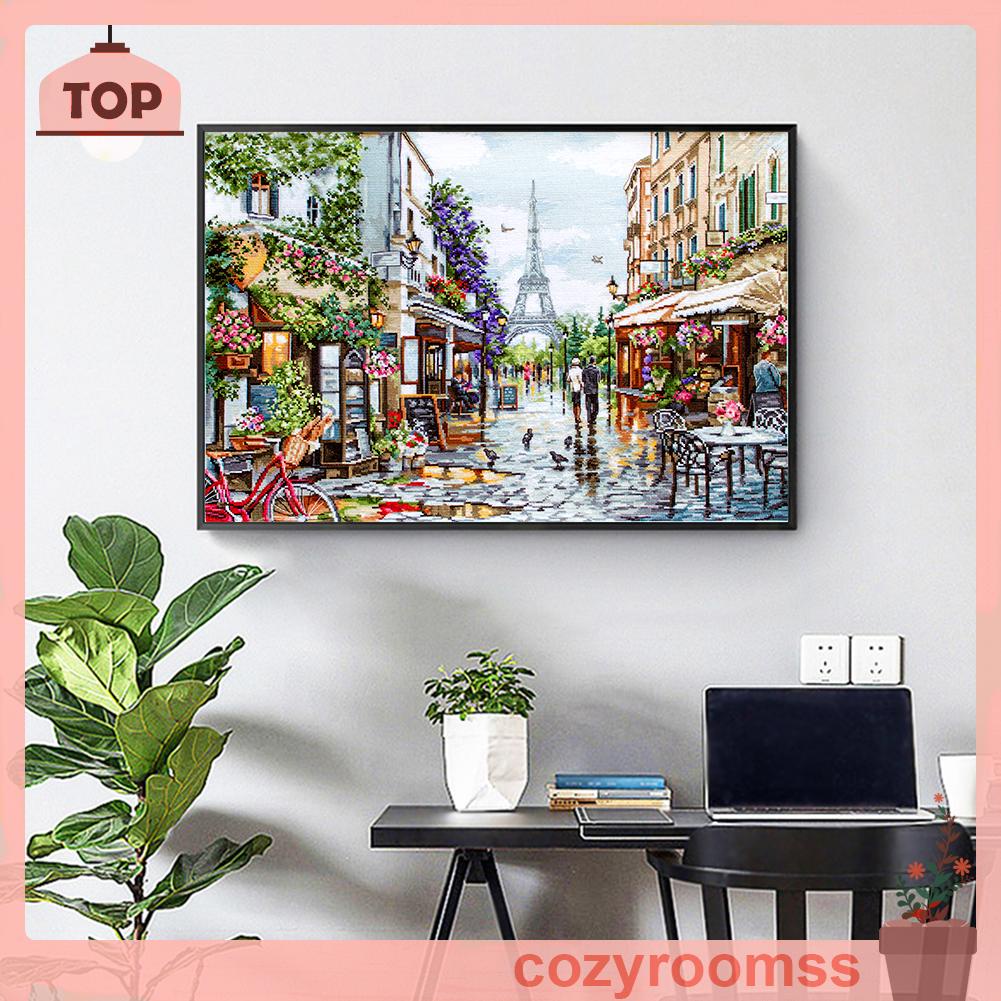 Bộ Tranh Thêu Chữ Thập Tự Làm 11ct Hình Đường Phố Paris