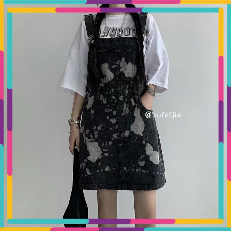 YẾM JEAN NGẮN ULZZANG DECOR VẾT LOANG MÀU SIÊU XINH - ORDER 10 NGÀY - Có ảnh thật