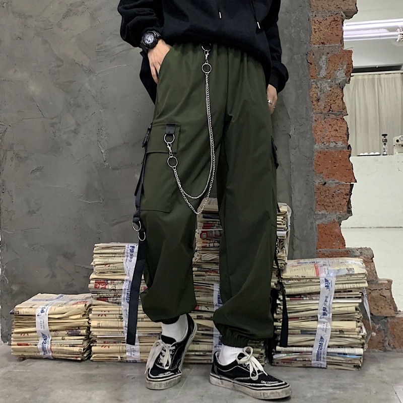 Quần ống rộng  quần dài cạp chun có dây rút điều chỉnh eo vải co dãn dày dặn mặc 4 mùa TTE276