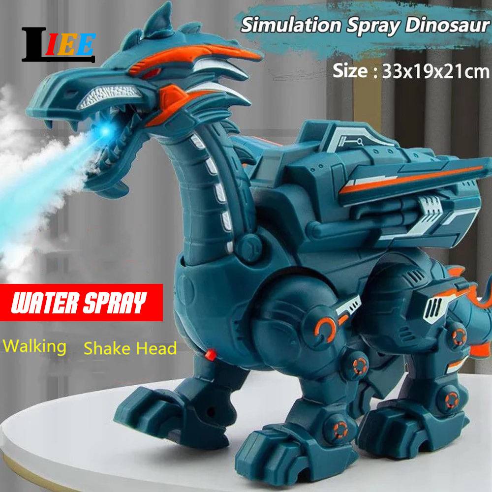 Đồ Chơi Robot Khủng Long Phun Sương Có Đèn Và Âm Thanh Vui Nhộn Cho Bé