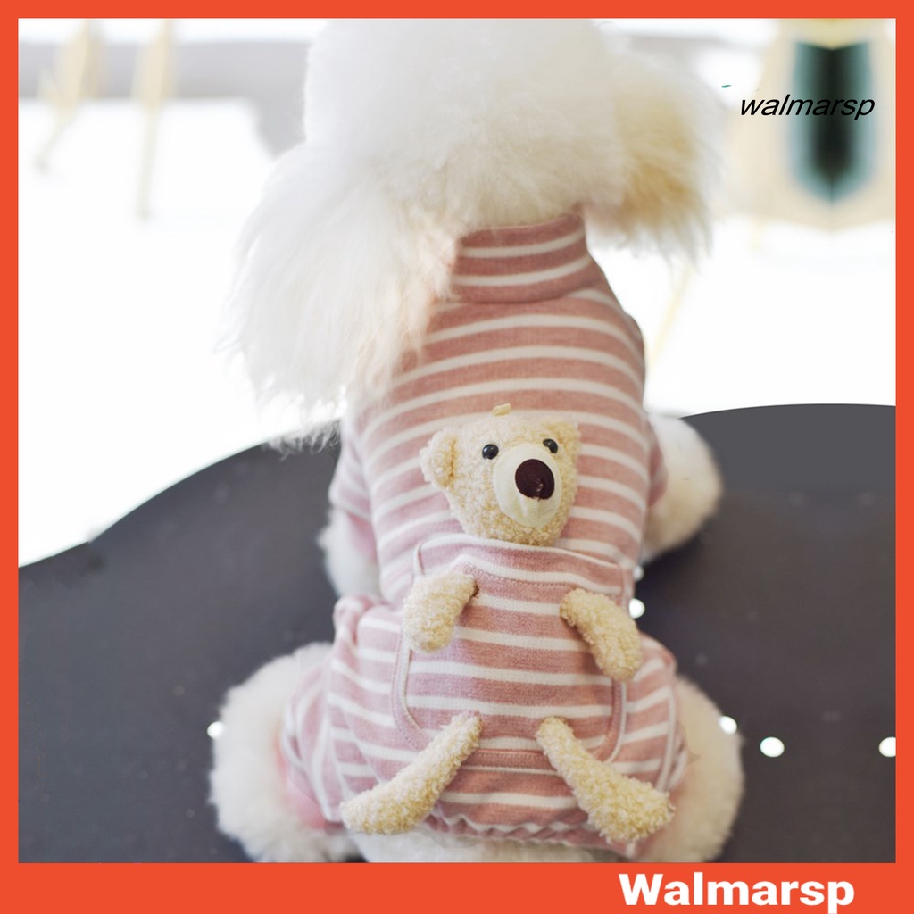 Áo Sweater Vải Cotton Bốn Chân In Hình Gấu Dễ Thương Kèm Túi Đeo Cho Cún Cưng