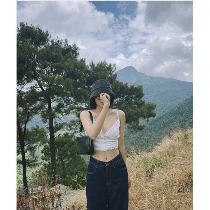 Áo hai dây hoa blance( sẵn )