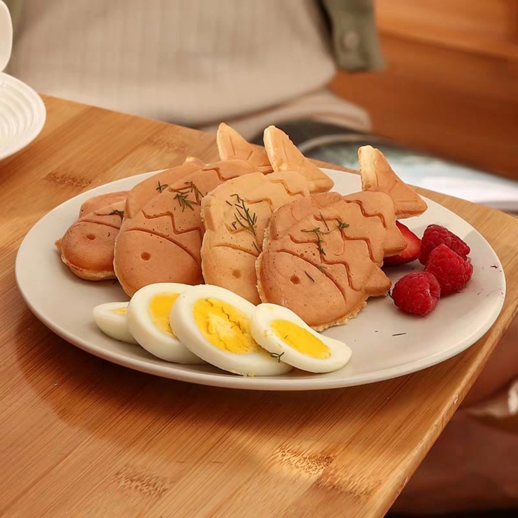 Máy Làm Nướng Bánh Mì Sandwich Máy Làm Bánh Waffale Rán Trứng Làm Đồ Ăn Sáng Nướng Thịt 2 Mặt Thiết Kế Chống Bỏng