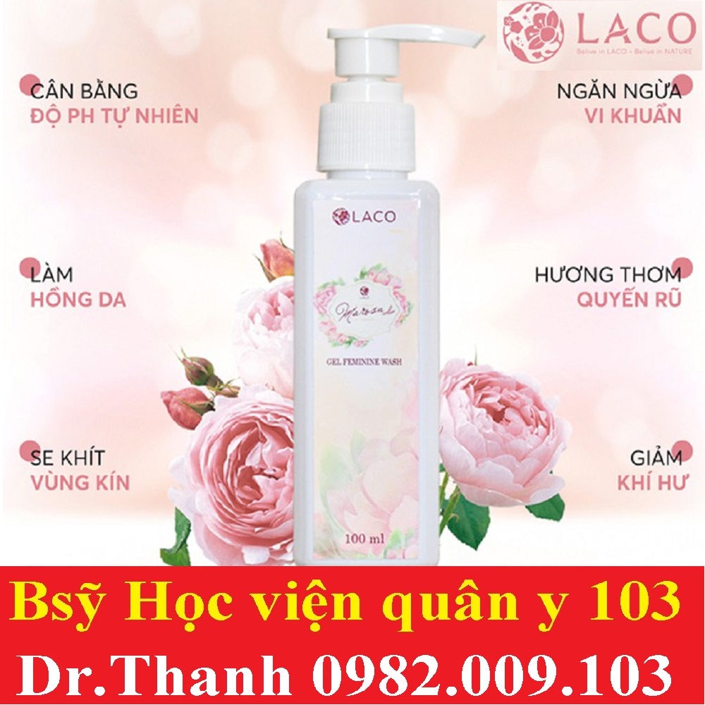 Dung dịch vệ sinh phụ nữ Laco Marosa se khít và làm hồng vùng kín, hết viêm ngứa, khô hạn, sạch khí hư 125ml