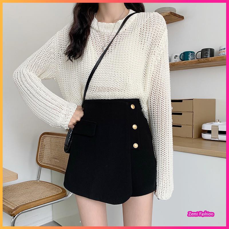 Quần giả váy cạp cao khuy lệch Ulzzang | BigBuy360 - bigbuy360.vn