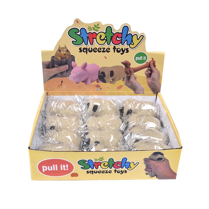 SQUISHY Con Chó PUG chó Pitbull Cát Kéo dài cực đáng yêu bóp xả stress giảm căng thẳng
