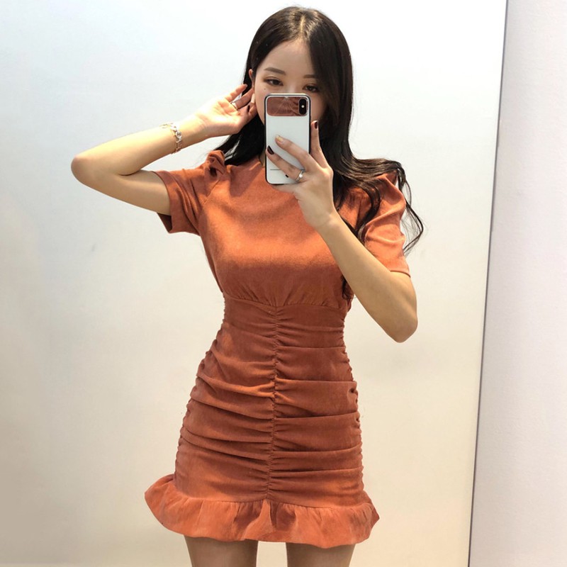 Đầm nữ dáng ôm midi tay ngắn Emilyshop