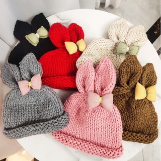 Nón/Mũ len tai thỏ kèm nơ cho bé 1 tuổi - 4 tuổi-M57