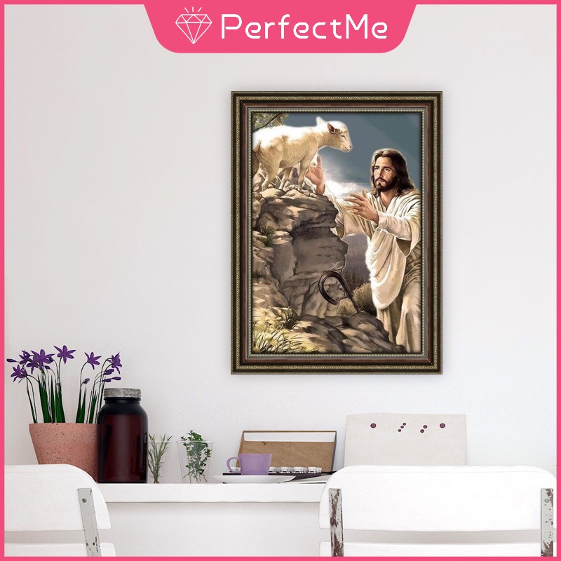 Tranh treo tường 5d 30x40cm hình chúa Jesus độc đáo