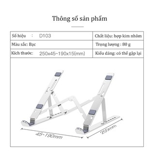 Giá đỡ ipad bàn kê laptop gấp gọn đa năng chống rung thiết kế tản nhiệt điều chỉnh 7 cấp độ