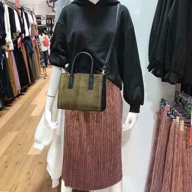Chân váy Nhung midi Nhật