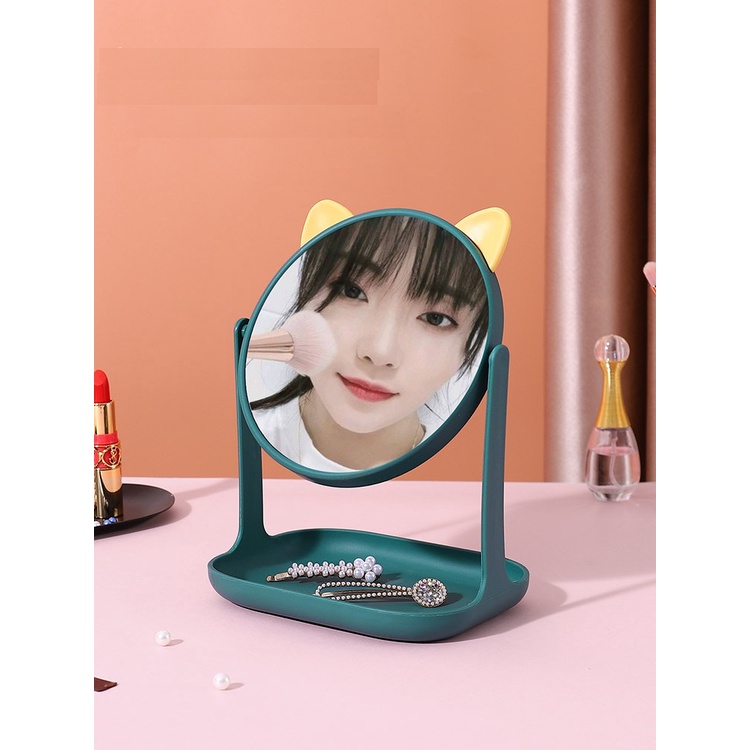 gương trang điểm để bàn mini có khay đựng mỹ phẩm hot hit