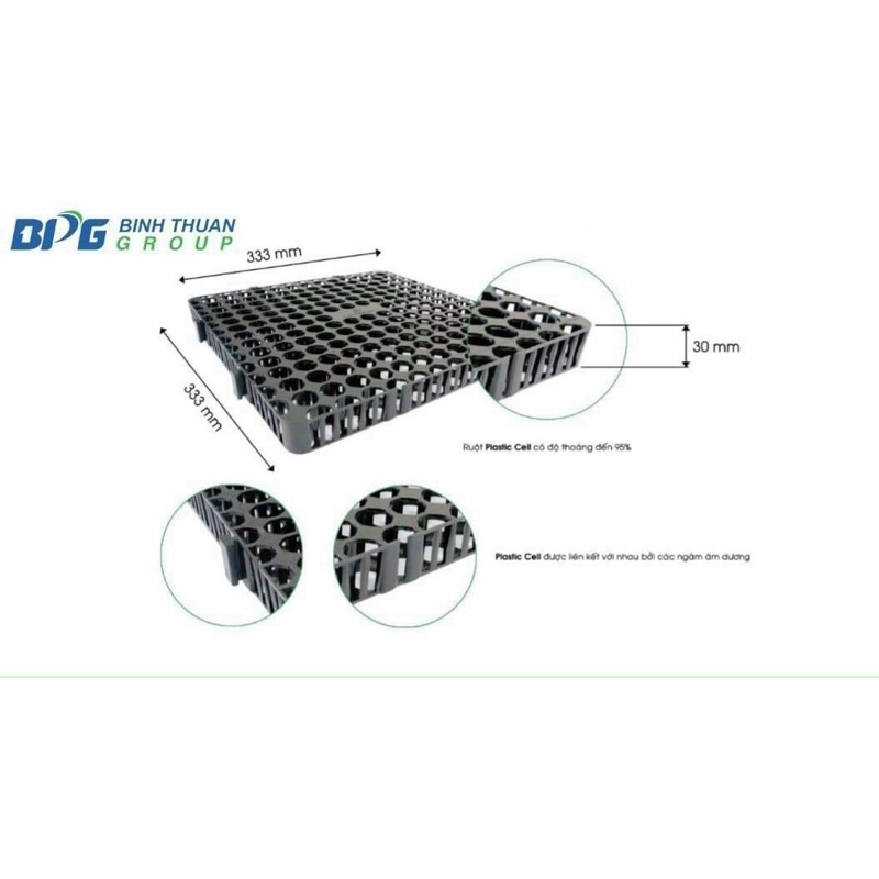Vỉ nhựa thoát nước kích thước 30x30x3