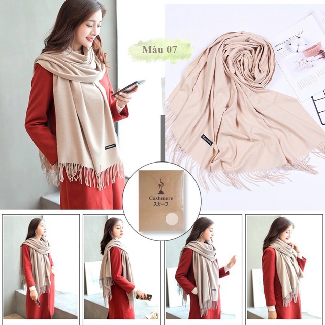 (Có Video ảnh thật) Khăn Quàng Cổ Nữ Cashmere Siêu Xinh