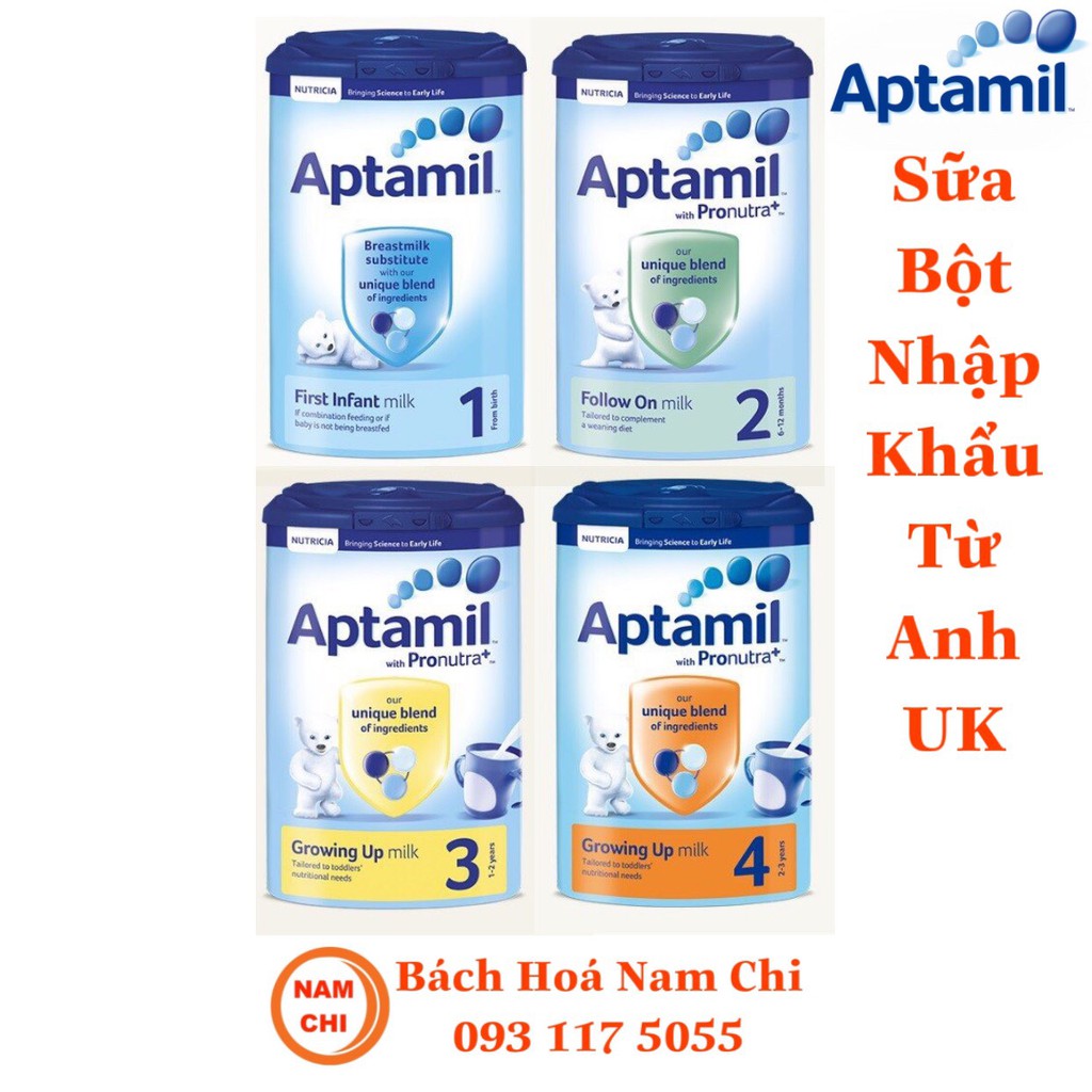 Sữa Bột Công Thức Aptamil Số 1 2 3 4 900g - Nhập Khẩu Từ Anh (UK)