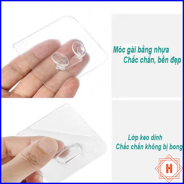 Móc dính tường trong suốt tiện dụng khổ 6 x 6 { H }