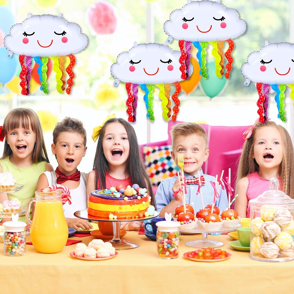 Bong Bóng Lá Nhôm Hình Mặt Cười Màu Cầu Vồng Cỡ Lớn Dùng Trang Trí Tiệc Sinh Nhật