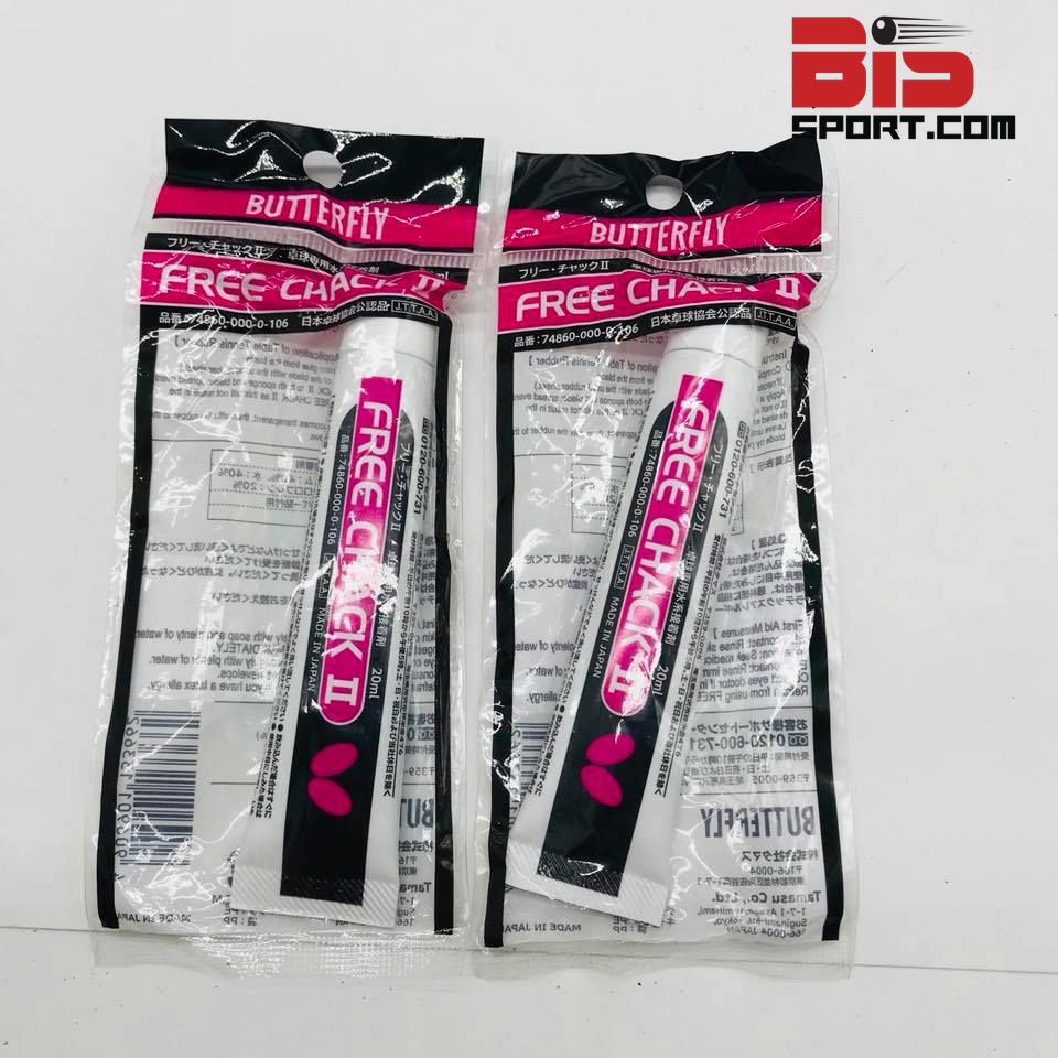 Keo Sữa Dán Mặt Vợt Loại Không Tăng Lực - Butterfly Free Chack II Chính Hãng - Hàng Nội Địa Nhật 100% ( Loại 50ml )