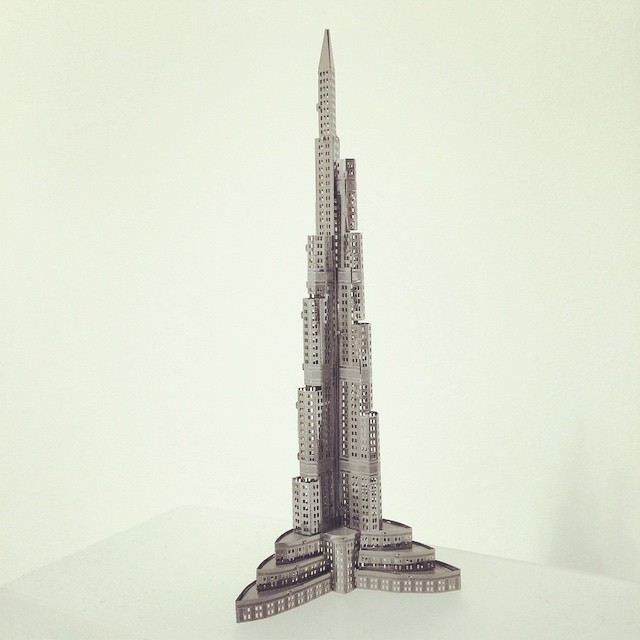 Mô Hình 3D Kim Loại Lắp Ghép Tự Ráp Toà Tháp Burj Khalifa Dubai - Chưa Lắp