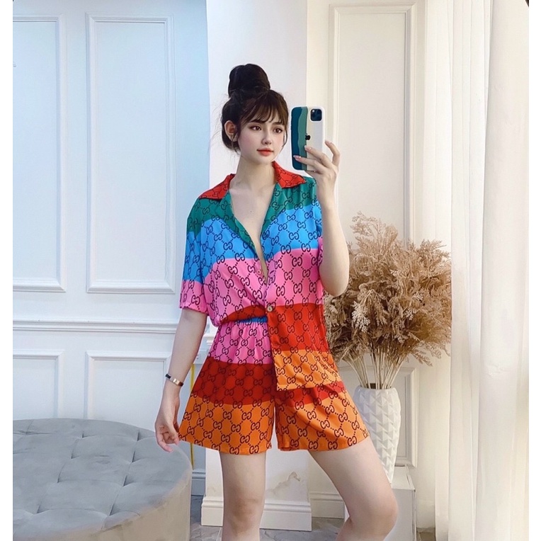 PIJAMA LỤA CAO CẤP CỘC ĐÙI TÚI NHŨ XINH