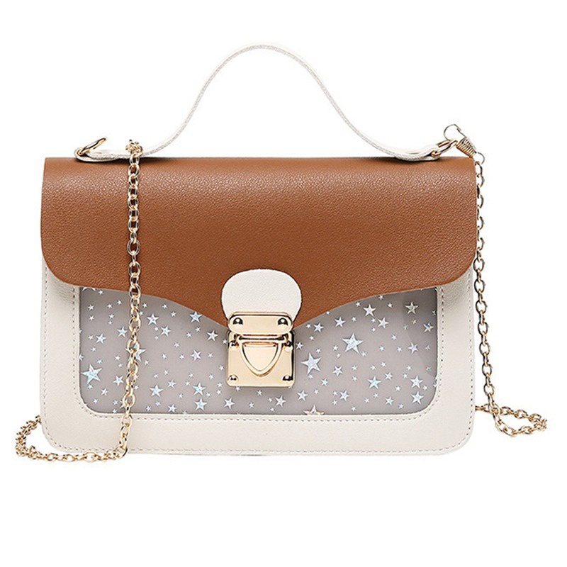 Túi Đeo Chéo Hình Vuông Họa Tiết Ngôi Sao Lấp Lánh Thời Trang Cho Nữ