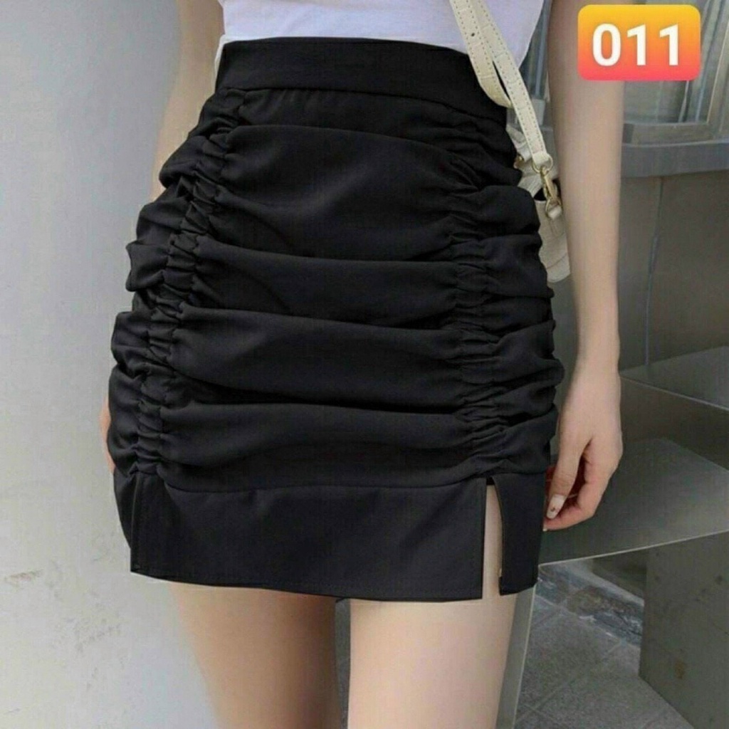 Chân Váy Nữ Dáng A Nhún Xẻ Hai Bên - Có Lót Trong