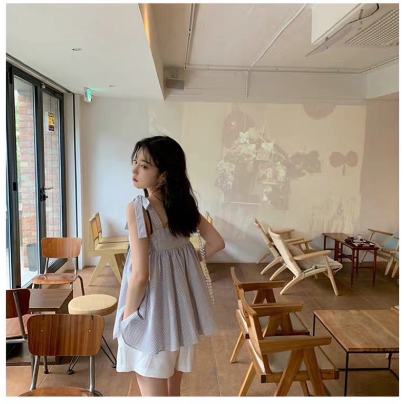 [ẢNH THẬT + CLIP] Set Áo Babydoll Nơ Vai Quần Đùi Cạp Chun