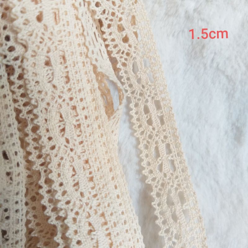 Ren cotton , màu mộc ,size 1.2cm đến 2cm(2m/12k)