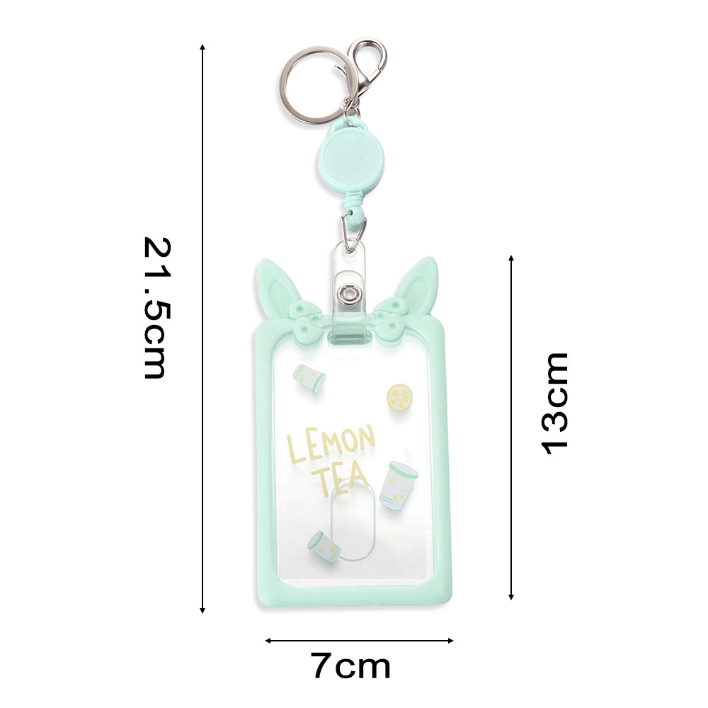 PATH Ear Office Work Girl Student Keychain Transparent Silicone ID Card Holder