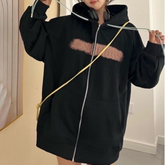 Áo Khoác Cardigan Tay Dài Có Nón In Họa Tiết Ngọt Ngào