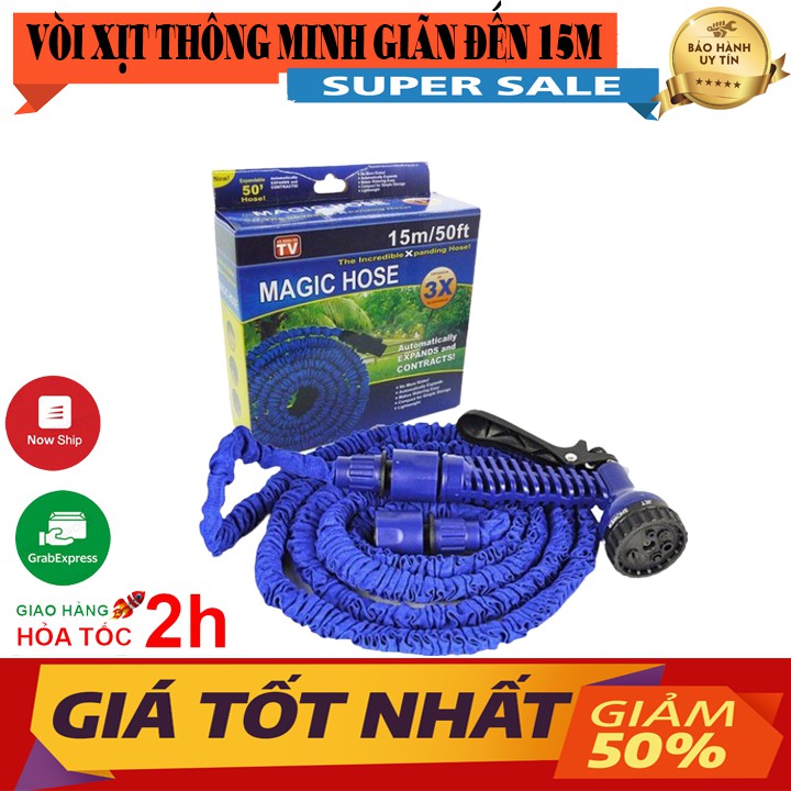 Vòi xịt rửa giãn nở thông minh 15m (Xanh dương)