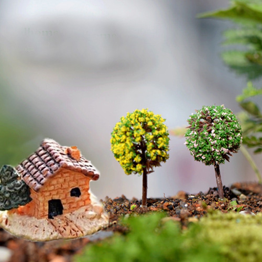 Set 3 Đồ trang trí Ngôi Nhà Mini Bằng Nhựa Resin Trang Trí Bể Cá / Tiểu Cảnh / Nhà Búp Bê Diy