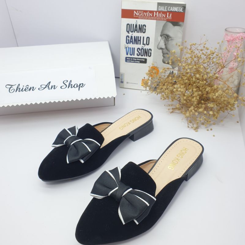 Sục nữ - dép sục nữ - giầy sục nữ - sục nơ mũi nhọn cao 3p Thiên An MS: TA05 | BigBuy360 - bigbuy360.vn