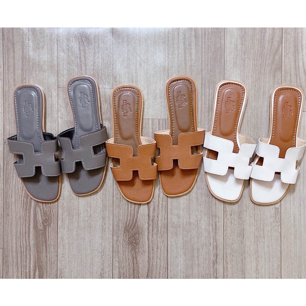Dép nữ H da siêu mềm siêu sang PUNSHOES.(ẢNH TỰ CHỤP- FREESHIP)