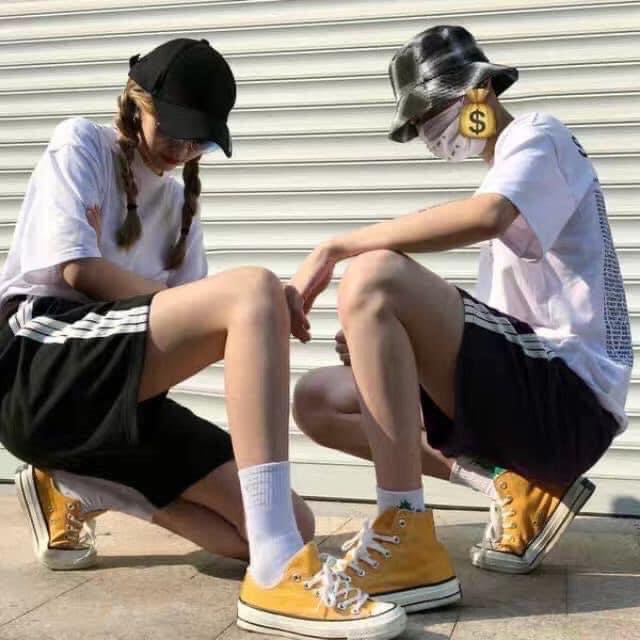 [ SALE HÓT] Quần đùi thể thao unisex kẻ 3 sọc dáng xuông chất kiệu cao cấp thoáng mát không xù cho mùa hè