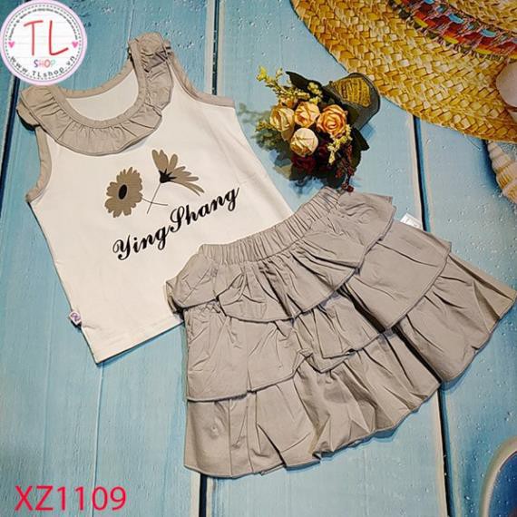 Thời trang trẻ em - Bộ áo váy thun xát nách cho bé gái - Quần áo bé trai - Bộ bé trai - Quần áo bé gái - Bộ bé gái