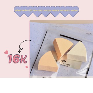Bông phấn trang điểm tam giác Vacosi - Vacosi Wedge Sponge 3PCS