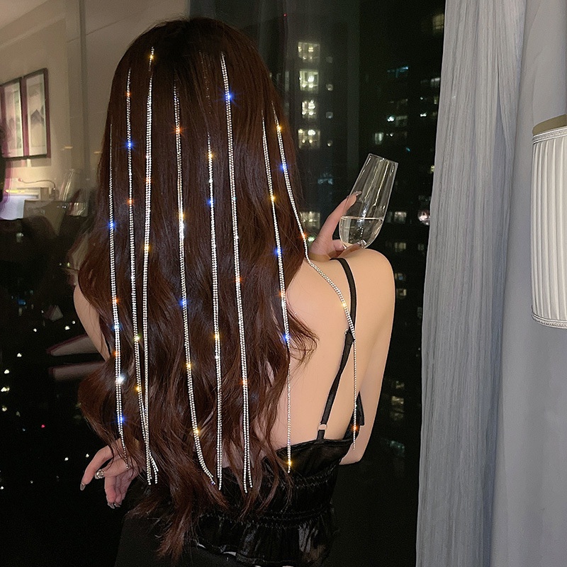 Haimeikang Thời trang Rhinestone Tua Tóc Kẹp Phụ kiện Tóc Nữ