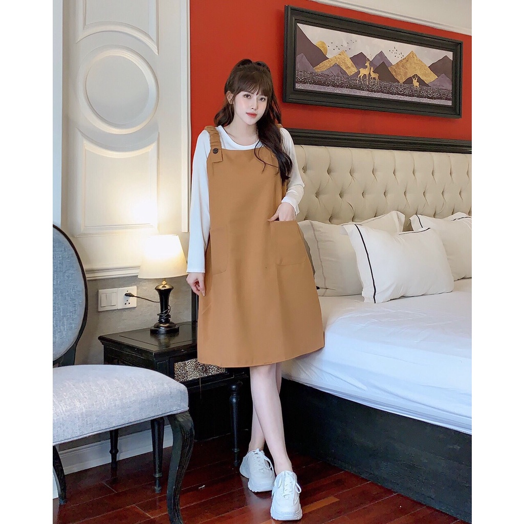 SET Váy yếm bầu đẹp giá rẻ Đầm bầu thu đông thiết kế đuôi cá cho mẹ bầu nơi công sở dự tiệc V34