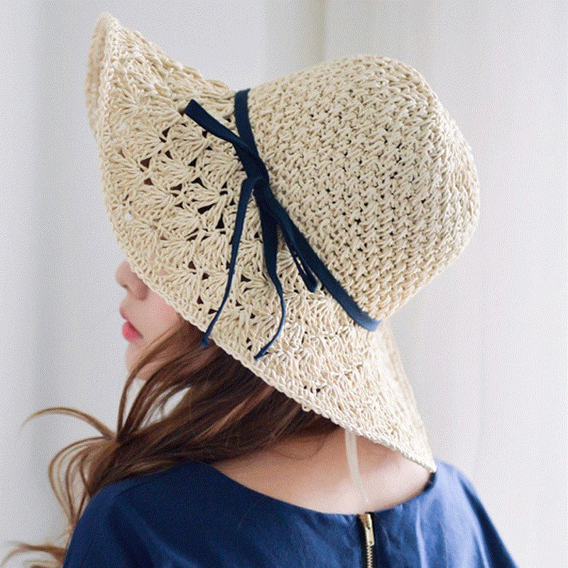 [Có Sẵn] Mũ cói mềm VINTAGE có dây nơ_MU05