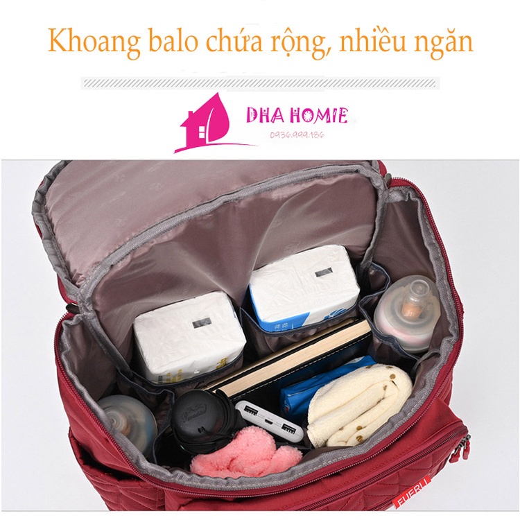 BALO BỈM SỮA CHO MẸ VÀ BÉ - TÚI XÁCH CÓ QUAI ĐEO TIỆN LỢI 10 NGĂN CHỨA ĐỒ LỚN DỄ DÀNG MANG THEO