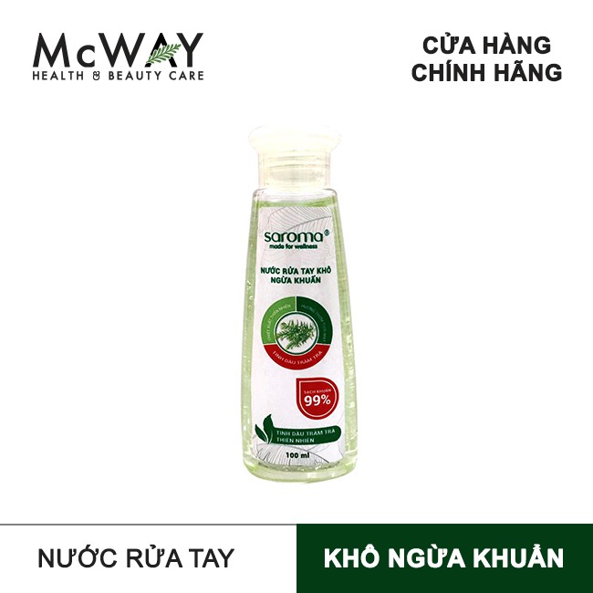 NƯỚC RỬA TAY KHÔ NGỪA KHUẨN SAROMA 100ML