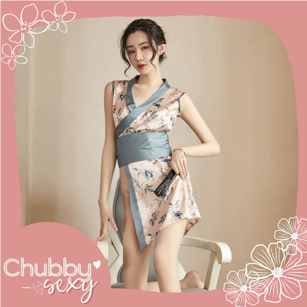 Cosplay Kimono Nhật Bản Siêu Sexy - Set Kimono Nhật Cực Kỳ Khêu Gợi Quyến Rũ Kimochi Vải Satin Lụa - CPL22 - Chubby.Sexy